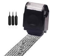 HONGCI Privacy ID Address Blocker Stamp, Black, Roller Stamp, Rubber, 0.7 Inch Width, 100 Meters Length, Identity Theft Protection, Personal Data Security, 3 Refill Inks Included