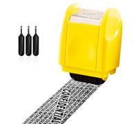 HONGCI Privacy ID Address Blocker Stamp, Yellow, Rectangular, Roller Stamp, Rubber, Identity Theft Protection, Personal Data Security, 0.7 Inch Width, 100 Meters Length