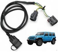 HONGCY Trailer Wiring Harness Kit 17275.01 for Jeep JK Wrangler Accessories Hitch, 4-pin Way Flat Tow Hitch Wireless Lights Adapter for Towing Connector Fit 2007-2018