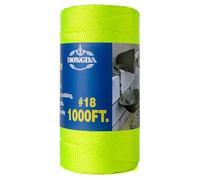HONGDA Nylon Twine, 1000 Feet #18 Braided Nylon Mason line String Perfect for Masonry Jobs and for The Layout of General Construction, Gardening, DIY Project, Fluorescent Yellow