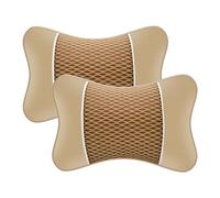 HONGDaFA Car Headrest for SEAT Leon Arona ATECA Ibiza FR, Car Neck Support Headrest Pillow Neck Head Support Removable Cover, beige- Headrest × 2