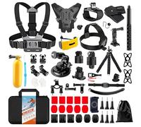 HONGDAK Action Camera Accessories Kit, 65 in 1 Sports Camera Accessory Kit Compatible with All GoPro Hero 11 10 9 8 7 6 5 4 3 3+, Max, 11 Black Mini, GoPro Fusion Insta360 DJI Osmo Action3 AKASO &More