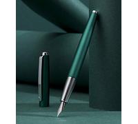 HongDian 525 Green Metal Fountain Pen, Extra Fine Nib Classic Pen, Includes Metal Pen Case and Refillable Converter