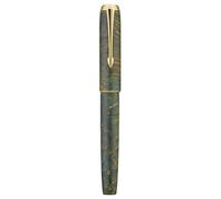 Hongdian A7 Stabilized Wood Fountain Pen, Extra Fine Nib Chinese Knot Carving Handcraft Pen with Converter and Metal Case Set (Grass Green)