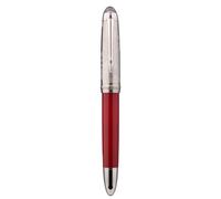 Hongdian CA35 Fountain Pen Extra Fine Nib, Wine Red & Planetary Galaxy Pattern Engraving Design Smooth Writing Pen with Metal Case Set