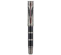 Hongdian D5X Fountain Pen - Black Fine Nib, Qin Dynasty Retro Chinese Totem Engraving - Smooth Writing with Converter and Pen Box Set