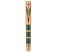 Hongdian D5X Fountain Pen - Green Qin Dynasty Retro Chinese Totem Engraving, Extra Fine Nib, Smooth Writing with Converter and Pen Box Set