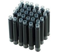 Hongdian Fountain Pen Ink Cartridges Black Color Set, Pack of 30 Ink Refill Cartridges, 3.4 mm Bore Diameter