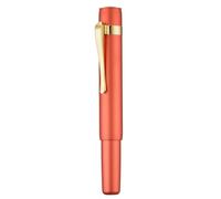 Hongdian M2 Black Forest Mini Fountain Pen, Long Blade Nib & Sleek Shape Aluminium Short Pocket Travel Pen (Orange Red)