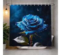 Hongduo 3D Blue Roses Shower Curtain for Stalls Bathtubs Romantic Flowers Bathroom Decor Shower Curtain Set Polyester Fabric Waterproof 120x180cm/48X71 Inch with Hooks