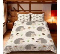 Hongduo 3D Hedgehog Duvet Cover Sets Soft Microfiber Cartoon Animal Hedgehog Bedding Sets with Zipper Quilt Cover Sets for Teens with 2 Pillowcase (230x220, King)