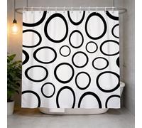 Hongduo 3D the Circle Shower Curtain for Stalls Bathtubs Geometry Bathroom Decor Shower Curtain Set Polyester Fabric Waterproof 180x180cm/71X71 Inch with Hooks