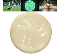 HONGEZEY Glow-in-The-Dark Dog Flying Discs, Interactive Dog Flyer Toys, Soft Lightweight Dog Catch and Fetch Toys for Medium Large Dogs, Floats in Water & Safe on Teeth, 9 inch (Large, Glow)