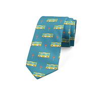 Hongfacai Men's Ties Business Necktie for Men Bus and Stop Sign Fashion Neck Tie Slim Skinny Tie Necktie for Men Xmas Wedding Business Formal Party (145 x 8 cm)