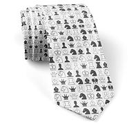 Hongfacai Men's Ties Business Necktie for Men Chess Pieces Fashion Neck Tie Slim Skinny Tie Necktie for Men Xmas Wedding Business Formal Party (145 x 8 cm)