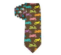 Hongfacai Men's Ties Business Necktie for Men Colorful Motorbike Fashion Neck Tie Slim Skinny Tie Necktie for Men Xmas Wedding Business Formal Party (145 x 8 cm)