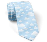 Hongfacai Men's Ties Business Necktie for Men Cute Clouds Fashion Neck Tie Slim Skinny Tie Necktie for Men Xmas Wedding Business Formal Party (145 x 8 cm)