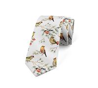 Hongfacai Men's Ties Business Necktie for Men Flowers and Birds on Branch Fashion Neck Tie Slim Skinny Tie Necktie for Men Xmas Wedding Business Formal Party (145 x 8 cm)