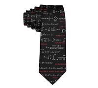 Hongfacai Men's Ties Business Necktie for Men Math Calculus Black Fashion Neck Tie Slim Skinny Tie Necktie for Men Xmas Wedding Business Formal Party (145 x 8 cm)