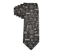 Hongfacai Men's Ties Business Necktie for Men Science Math Physical Chemical Biology Fashion Neck Tie Slim Skinny Tie Necktie for Men Xmas Wedding Business Formal Party (145 x 8 cm)