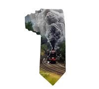 Hongfacai Men's Ties Business Necktie for Men Steam Train Fashion Neck Tie Slim Skinny Tie Necktie for Men Xmas Wedding Business Formal Party (145 x 8 cm)