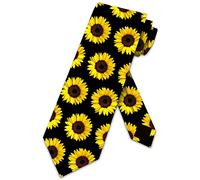 Hongfacai Men's Ties Business Necktie for Men Sunflower Flower Fashion Neck Tie Slim Skinny Tie Necktie for Men Xmas Wedding Business Formal Party (145 x 8 cm)