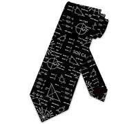 Hongfacai Men's Ties Business Necktie for Men Trigonometry Math Equations Fashion Neck Tie Slim Skinny Tie Necktie for Men Xmas Wedding Business Formal Party (145 x 8 cm)