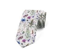 Hongfacai Men's Ties Business Necktie for Men Watercolor Wildflowers Lilac Fashion Neck Tie Slim Skinny Tie Necktie for Men Xmas Wedding Business Formal Party (145 x 8 cm)