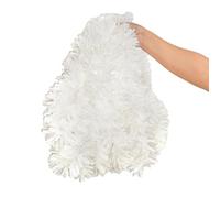 HongFuFu 10M White Christmas Tinsel Garland, 9cm Thick PET Metallic Foil Garland for Xmas Tree, Fireplace, Party & Holiday Decoration