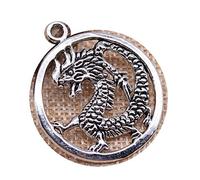 honggui1111-10pcs 37x32mm Chinese Dragon Charms for Jewelry Making Round Dragon Charm