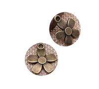 honggui1111-30pcs 17x14mm Daisy Flower Charm Double Sided Daisy Flower Charm for Jewelry Making Flower Daisy Charm (Ancient Bronze)