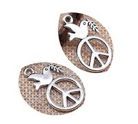 honggui1111-30pcs 28x16mm Peace Sign Dove Charm Pendants for Jewelry Making Peace Dove Pendants Charm