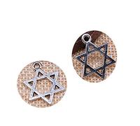 honggui1111-30pcs Charms Star of David Shield 21x16mm Handmade Pendant Making fit,DIY for Bracelet Necklace (Ancient Silver)