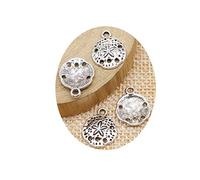 honggui1111-45pcs 12mm Sea Urchin Charm Pendants for Jewelry Making Antique Silver Color Starfish Sand Dollar Pendants Charm