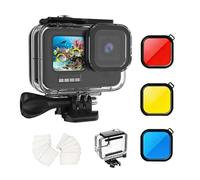 Honghauth 60m/196ft Waterproof Case for Gopro Hero 13/12/11/10/9 Black Action Camera, Protective Housing with 3-Pack Diving Filter Lens（Blue, Red, Yellow)