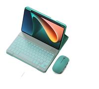HongHeFu Accessories, Detachable Keyboard, Flip Leather Protective Case compatible with Xiaomi 5 Pro 12.4 inch(Dark Green+Backlit KB+Mouse)