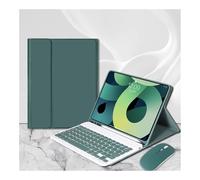 HongHeFu Accessories, Detachable Keyboard Leather Protective Case with Pen Slot, Soft Shell Suitable for Samsung Galaxy Tab S10 FE+ 13.1 inch 2025(Dark green+keyboard+mouse)