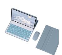 HongHeFu Accessories, Detachable Normal/Backlit Keyboard, Flip Leather Protective Case compatible with HUAWEI MatePad 11.5 inch/2023(Misty Blue+Backlit KB+Mouse)