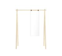 Hongi Clothes Rack 150 With Mirror Clear Lacquered Pine