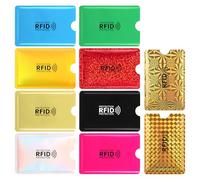 HonGien 10Pcs Colorful RFID Card Holder Credit Card Protector RFID Blocking Sleeves Credit Card Protector for Wallet Passport Key Fob