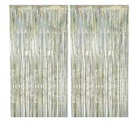 HonGien 2 PCS Champagne Gold Tinsel Curtain Glitter Champagne Gold Glitter Foil Curtains, Streamers Backdrop, 1m×2m Party Backdrop Streamers, Tinsel Curtain for Birthday Wedding Prom Decoration
