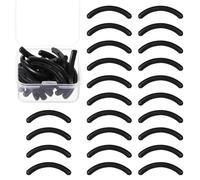 HonGien 24 PCS Eyelash Curler Refills Silicone Eyelash Curler Pads Black Universal Replacement Rubber Curler with Clear Storage Box
