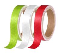 HonGien 3 Rolls Reflective Tape, Waterproof Reflective Warning Tape 0.8 in x 16.5 ft Self-Adhesive Safety Stickers, for Outdoor Nighttime Visibility, Trailers, Apparel, Vehicles(Red Yellow White)