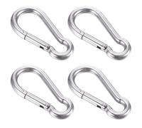 HonGien 4pcs M8Carabiner Heavy Duty 304 Stainless Steel Snap Hook Load-bearing Clip Keychain for Swing Outdoor Activity Camping Hiking Traveling