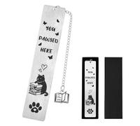 HonGien Cat Bookmark Stainless Steel Cat Book Marker Funny Cute Bookmarks with Gift Box for Readers Students Teachers School
