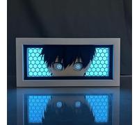 Hongjieya Blue Lock Anime Decorative Lamp Isagi Yoichi Figure RGB LED Night Light 16-Color Changing Acrylic Wood Material