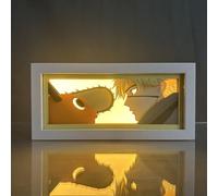 Hongjieya Chainsaw Man Anime Lamp Denji&Chainsaw Dog Figure Night Light Bedroom Decor Led Light Anime Desk Lamp Birthday Gift