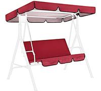 Hongjingda 3-Seater Swing Cushion with Sun Canopy Seat Waterproof Patio Swing Dustproof for Hollywood Swing PE Fabric for Garden Furniture