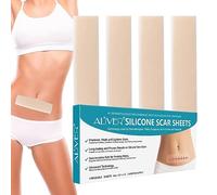Hongjingda Silicone Scar Plates, Adhesive Scar Removal Patch, Pack of 4 Flexible, Odourless Scar Strips for Injuries, Burns, Stretch Marks and Scars