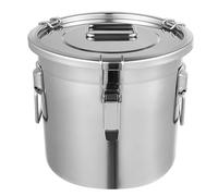 HongKKon 12L Stainless Steel Food Containers, Multifunctional Metal Bucket, Kitchen Storage Bucket with Buckets Lid, Airtight Canister for Storing Rice, Flour, Cereals, Tea, Spices